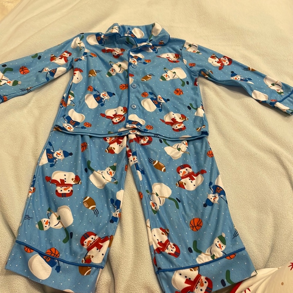 Boys flannel snowman pajamas